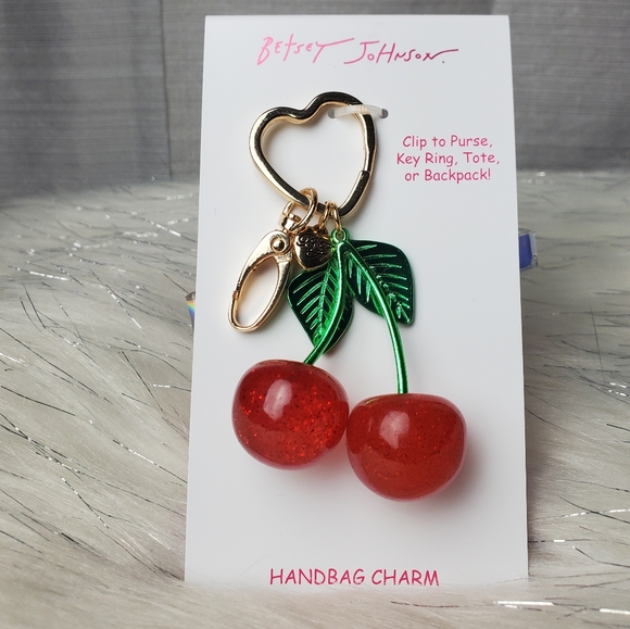 Betsey Johnson Accessories - BETSEY JOHNSON cherry glitter handbag charm